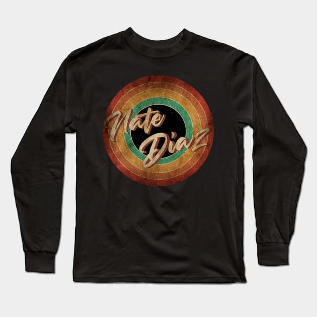 Nate Diaz -Vintage Circle Art Long Sleeve T-Shirt by antongg